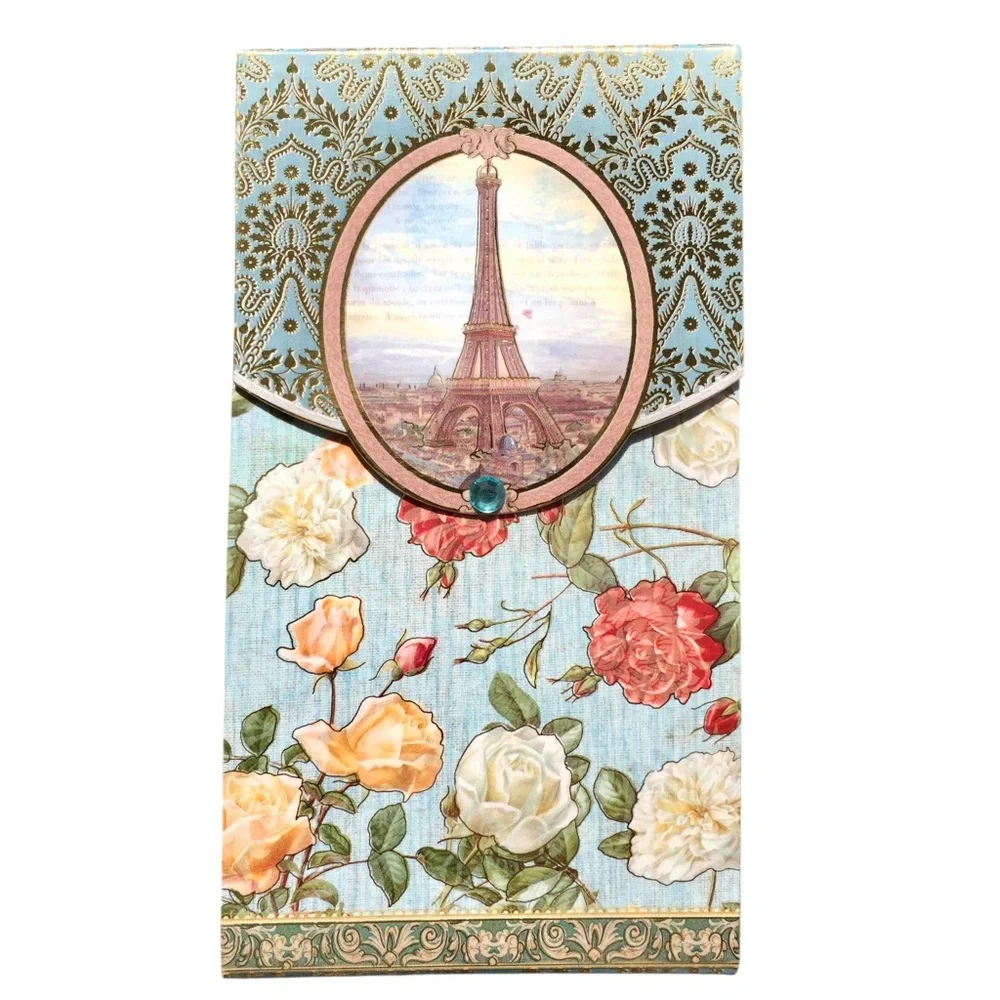 Punch Studio Embellished Long Notepad: Paris Eiffel Tower in Bloom (97698)